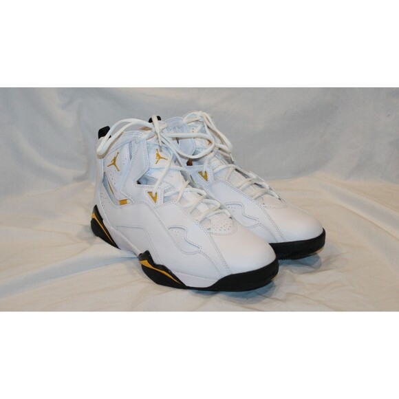 NIKE AIR JORDAN MEN\'S TRUE FLIGHT ATHLETIC SNEAKERS WHITE GOLD BLACK NEW SZ 13